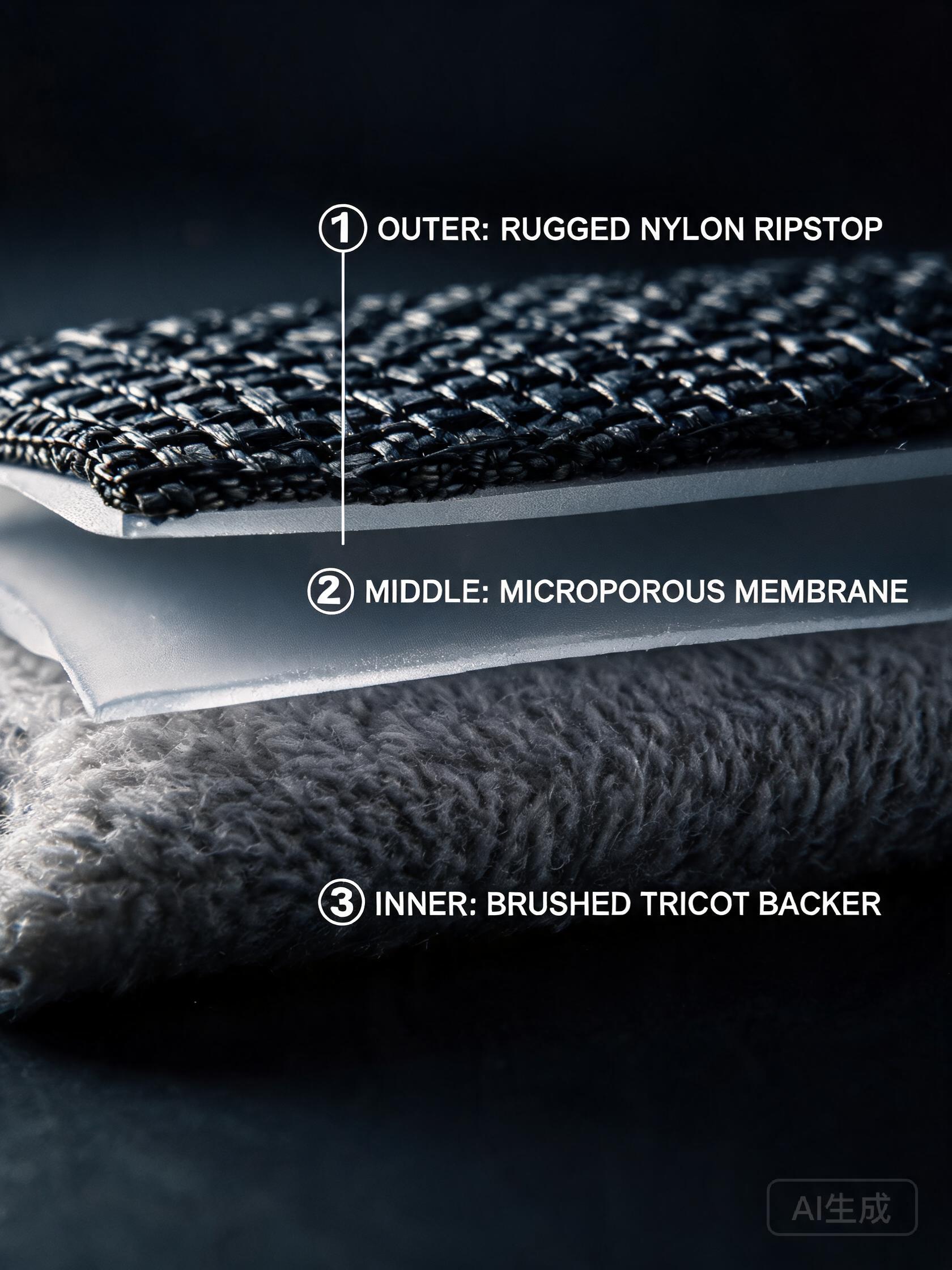 The three-layer laminate.