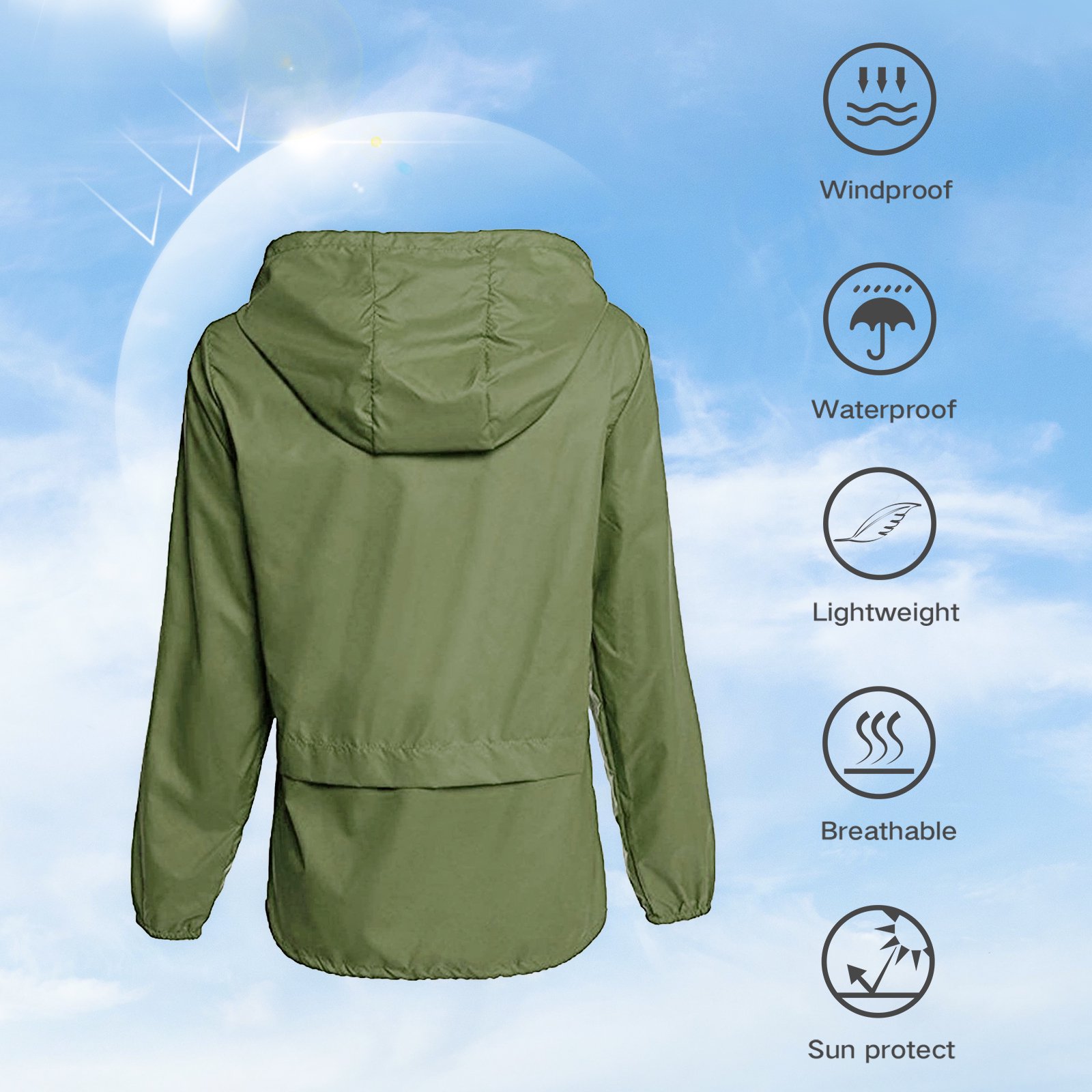 American Trends Rain Coats for Women Waterproof view 5