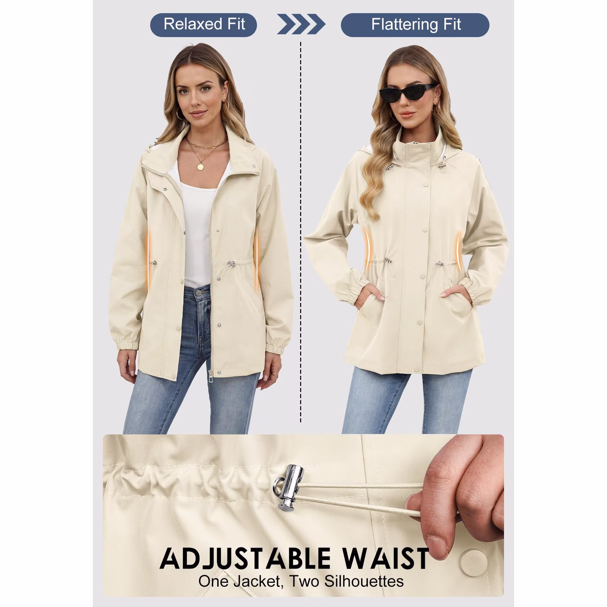 American Trends Womens Rain Jacket view 3