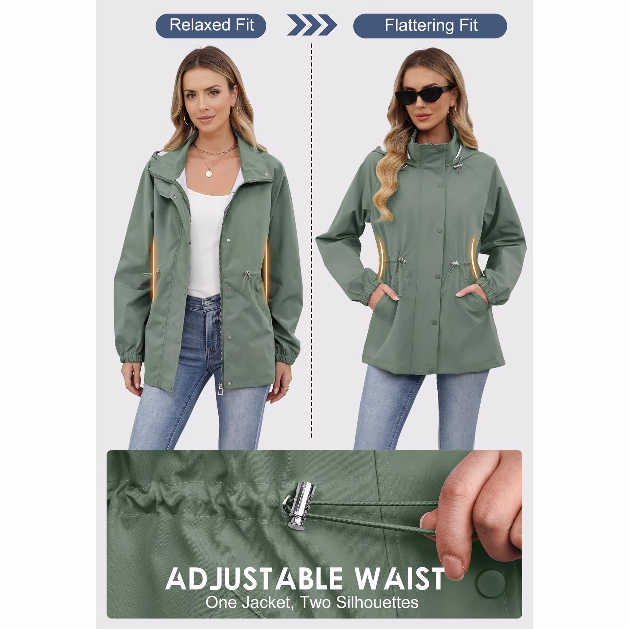 American Trends Womens Rain Jacket view 2