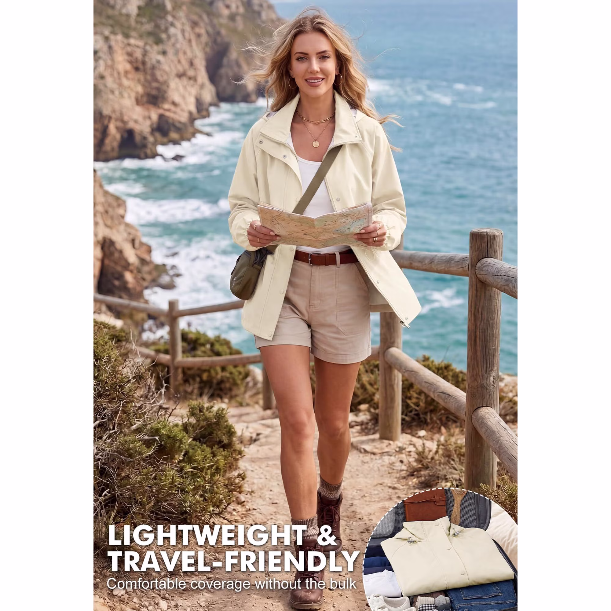 American Trends Womens Rain Jacket view 4