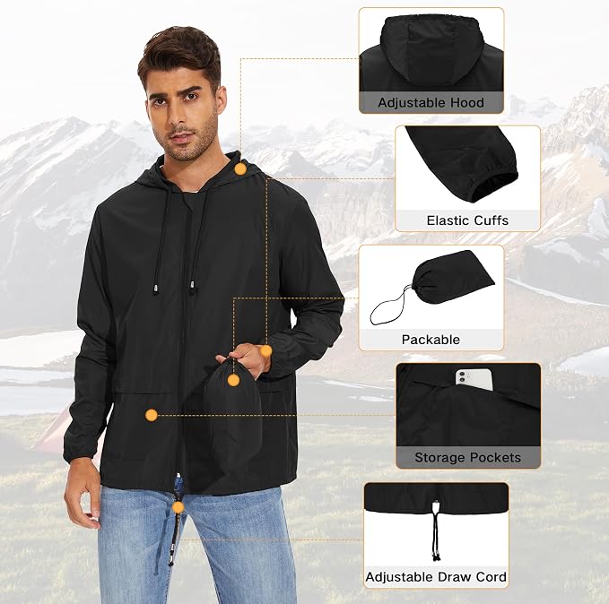 American Trends Raincoat for Men Waterproof view 5
