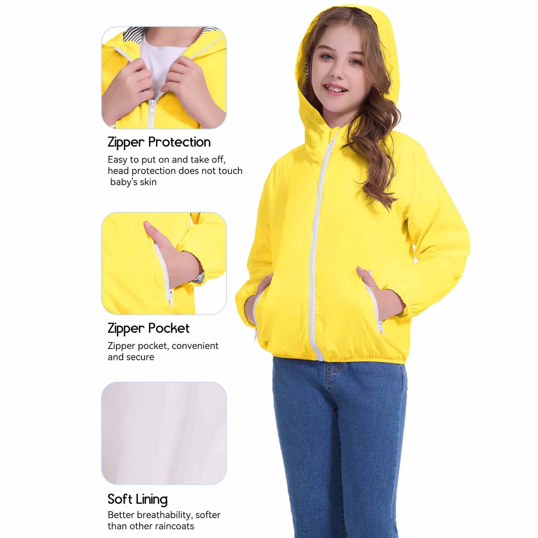 American Trends Lightweight Kids Rain Jackets view 5