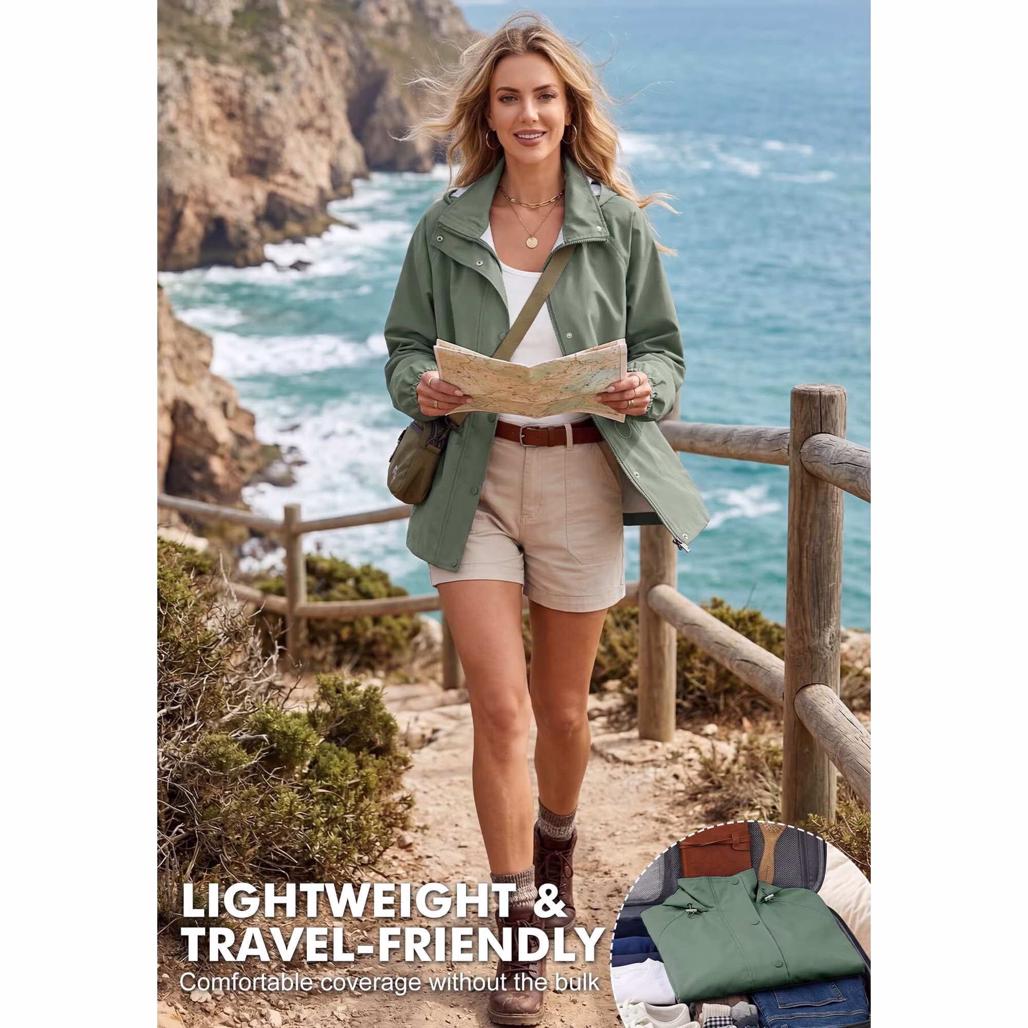 American Trends Womens Rain Jacket view 3