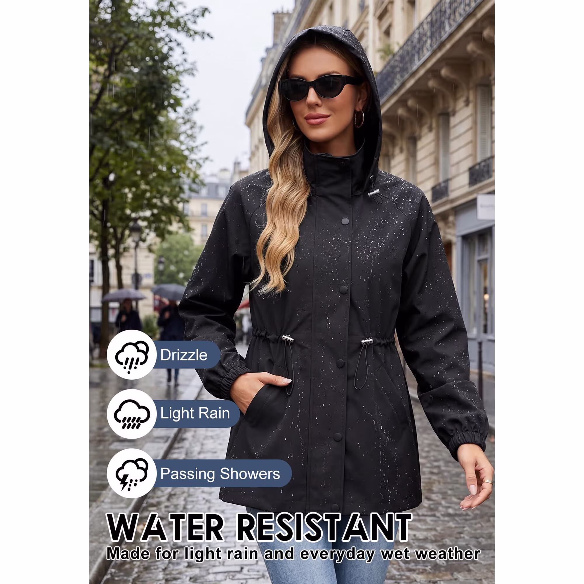 American Trends Womens Rain Jacket view 2
