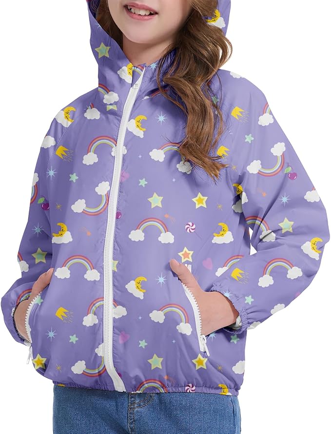 American Trends Lightweight Waterproof Girls Rain Jacket-Windbreaker Jacket