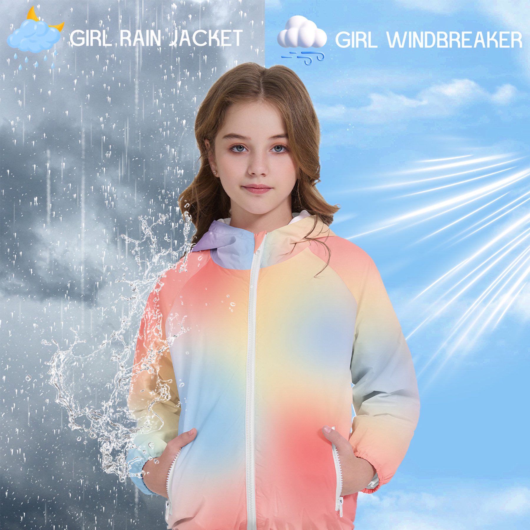 American Trends Lightweight Kids Rain Jackets view 4