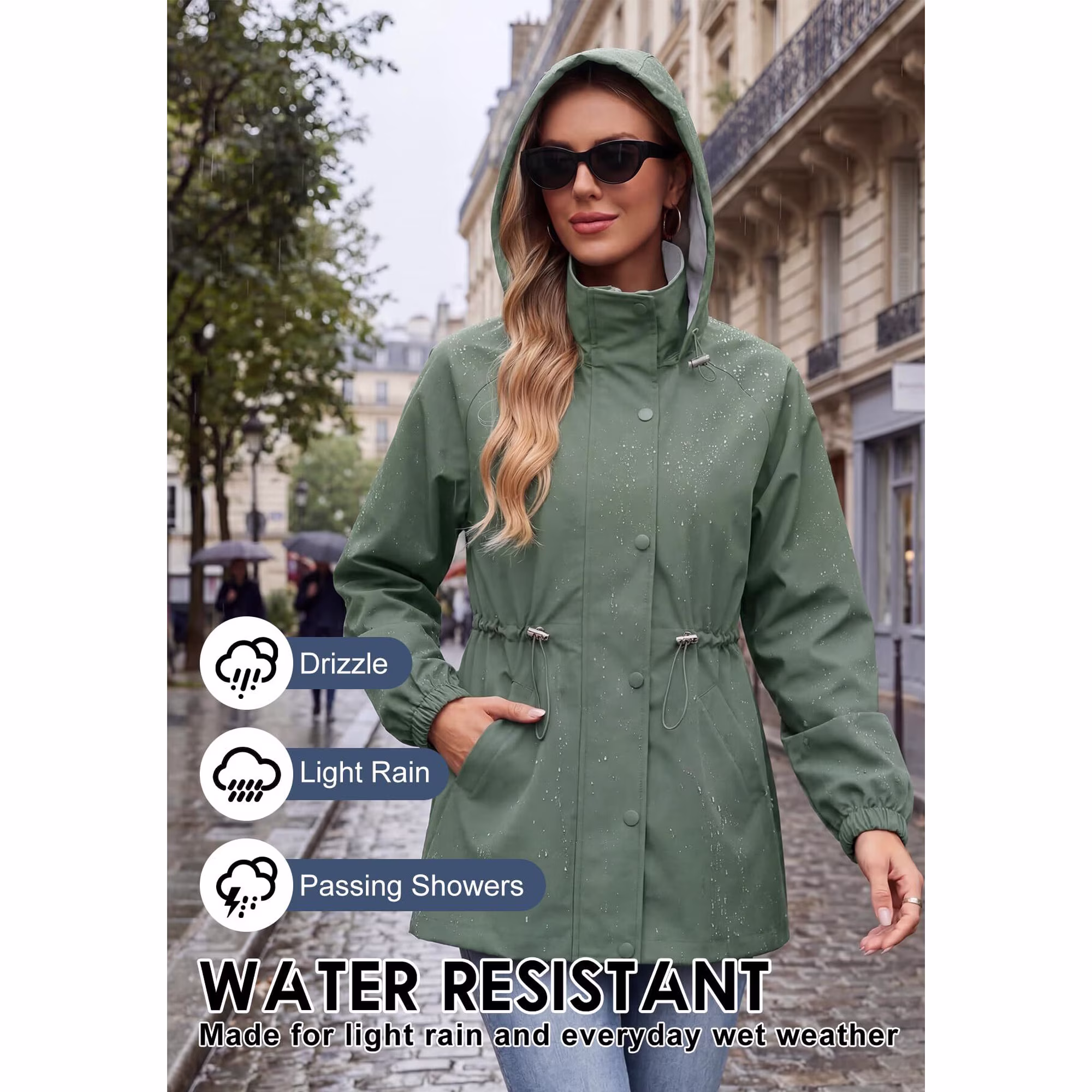 American Trends Womens Rain Jacket view 5