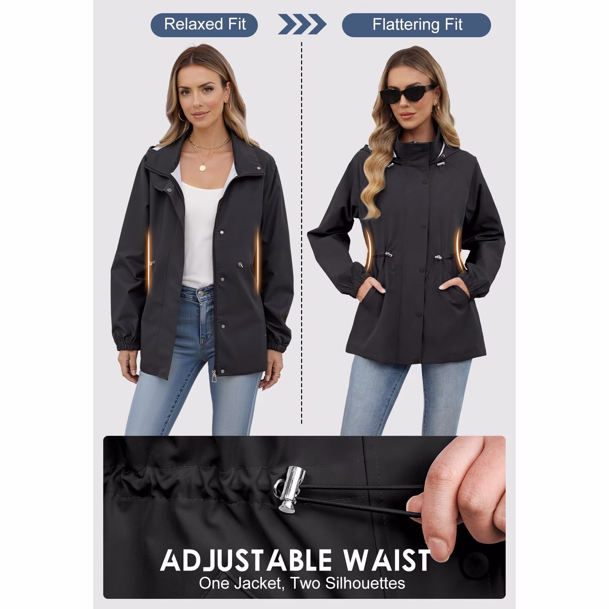 American Trends Womens Rain Jacket view 4