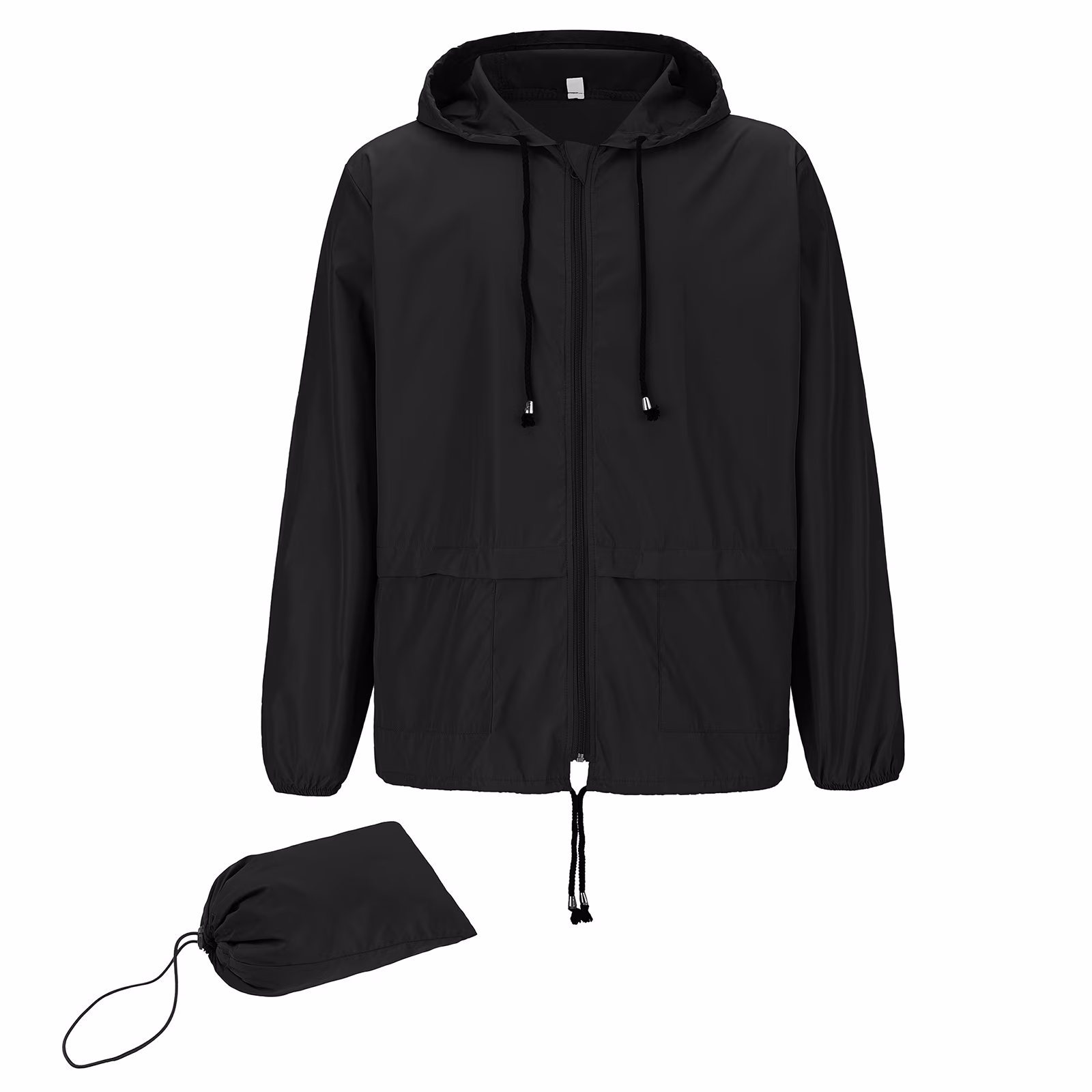 American Trends Packable Men's Rain Jacket Waterproof Raincoat for Men Lightweight Windbreaker with view 3
