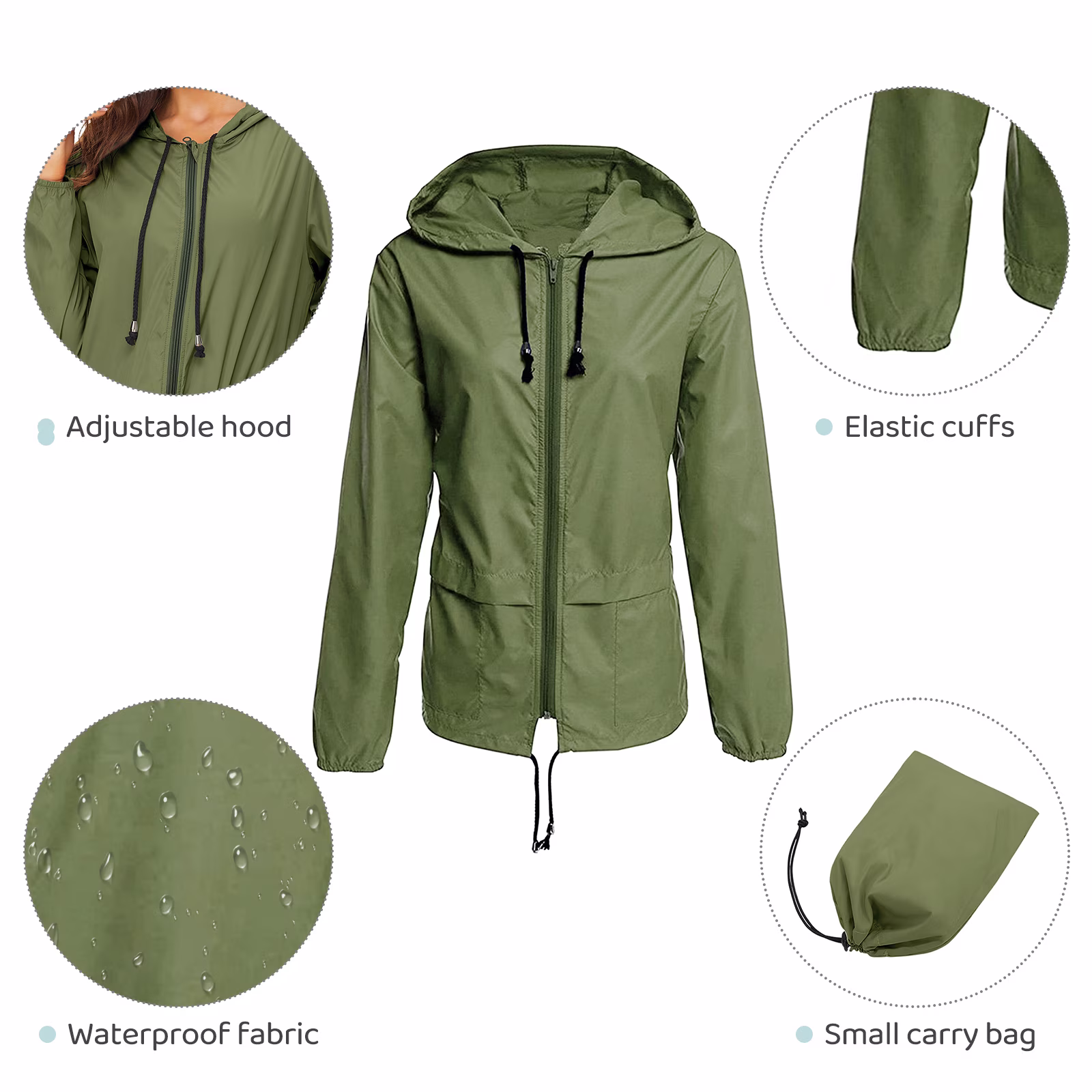 American Trends Rain Coats for Women Waterproof view 2