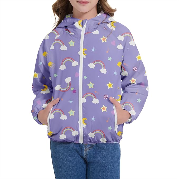 American Trends Lightweight Waterproof Girls Rain Jacket-Windbreaker Jacket view 3