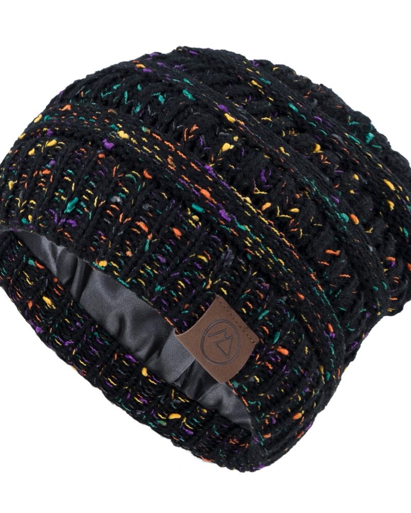 American Trends Womens Beanies Warm Winter Hats for Women Slouchy Unisex Beanies Soft Knit Hats Black Mix