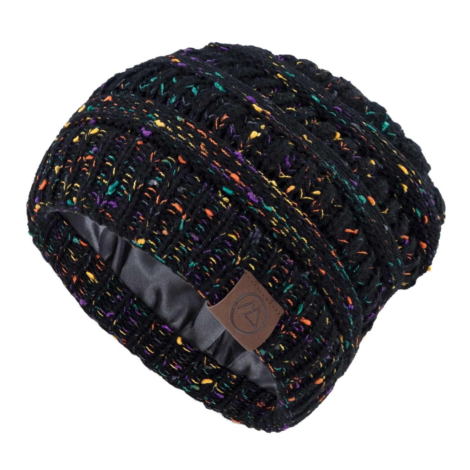 American Trends Womens Beanies Warm Winter Hats for Women Slouchy Unisex Beanies Soft Knit Hats Black Mix