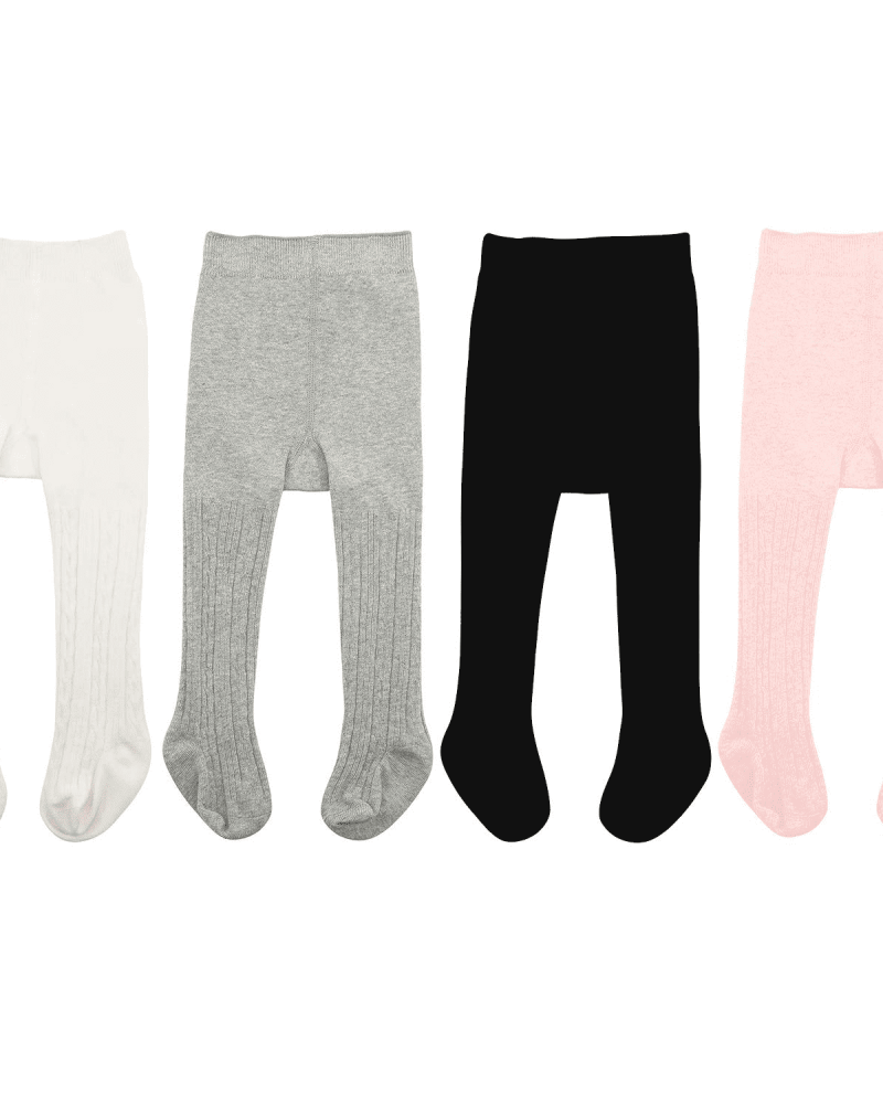 American Trends Infant Soft Tights Thick Cable Knit Leggings Stockings Cotton Pantyhose for Newborn Infant Toddler Baby Girl Tights Colorful Mixed M