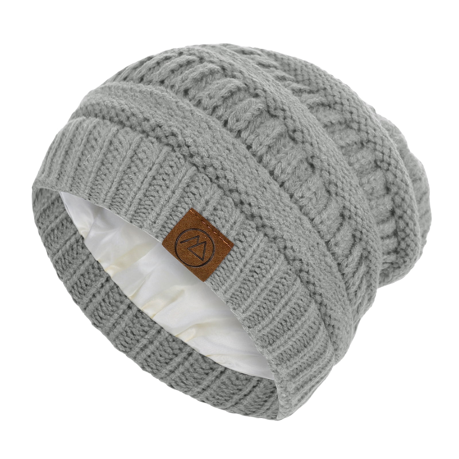 American Trends Womens Beanies Warm Winter Hats for Women Slouchy Unisex Beanies Soft Knit Hats Light Grey