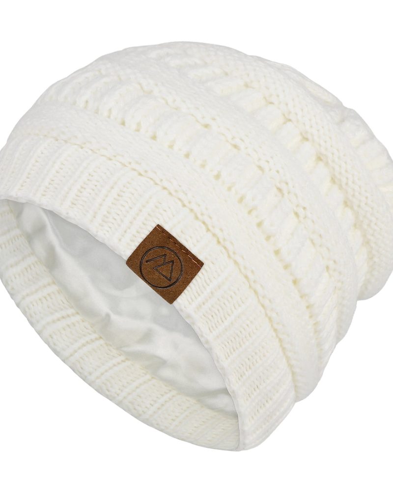 American Trends Womens Beanies Warm Winter Hats for Women Slouchy Unisex Beanies Soft Knit Hats White