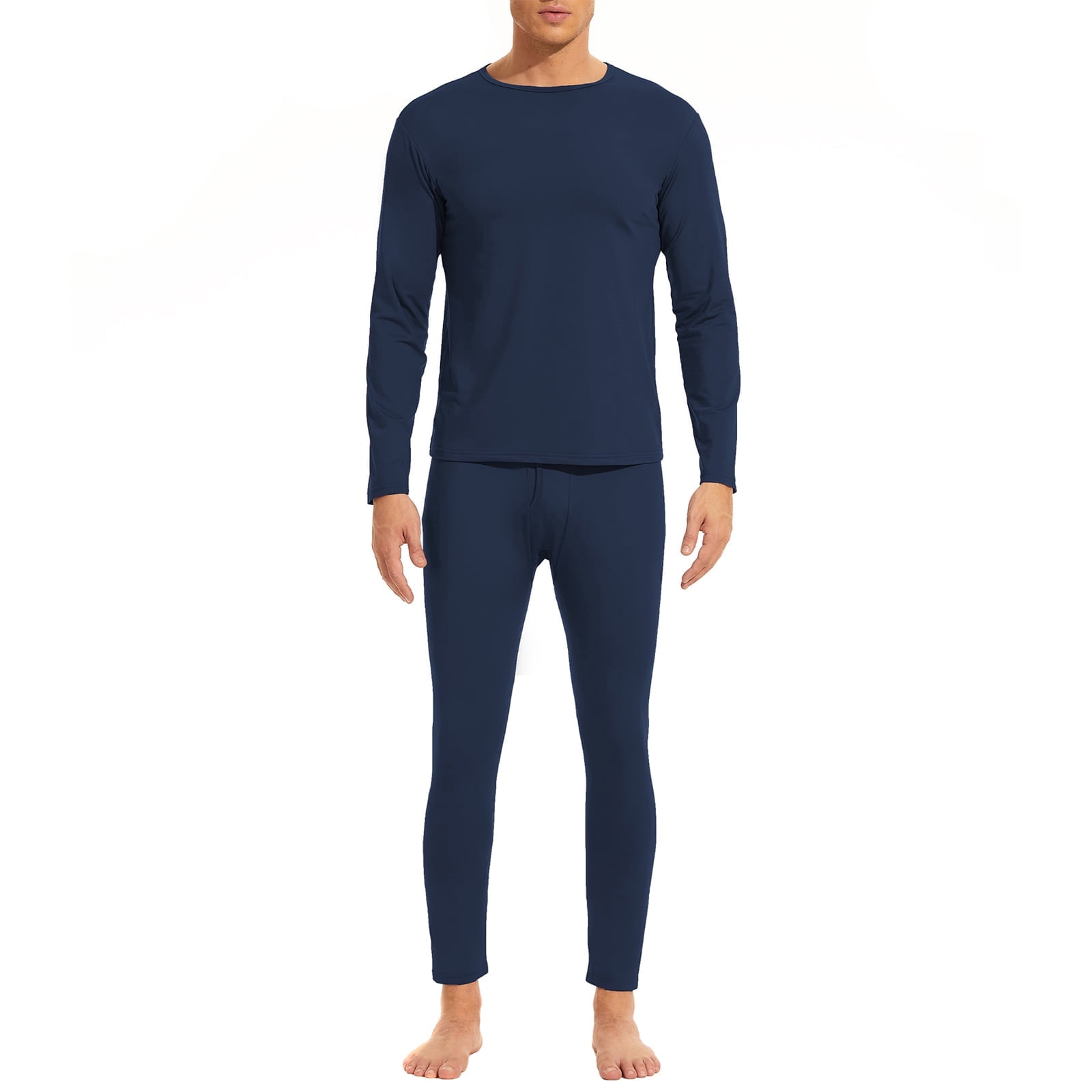 American Trends Soft Mens Long Johns Thermal Underwear Two Piece Thermal Underwear Set for Men Navy 2XL