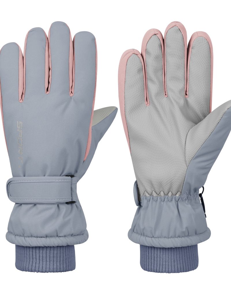 American Trends Winter Gloves Women Waterproof Gloves Windproof Ski Gloves Insulated Cold Weather Blue