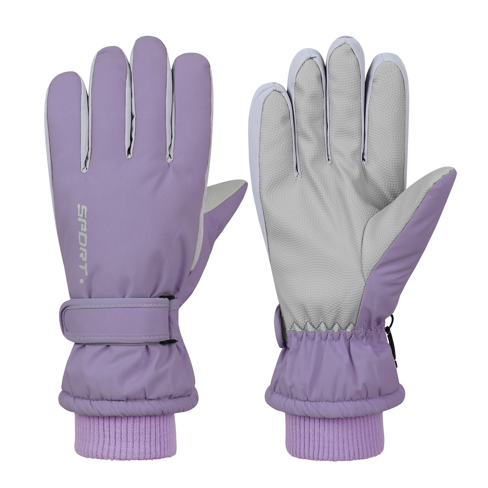 American Trends Winter Gloves Women Waterproof Gloves Windproof Ski Gloves Insulated Cold Weather Purple