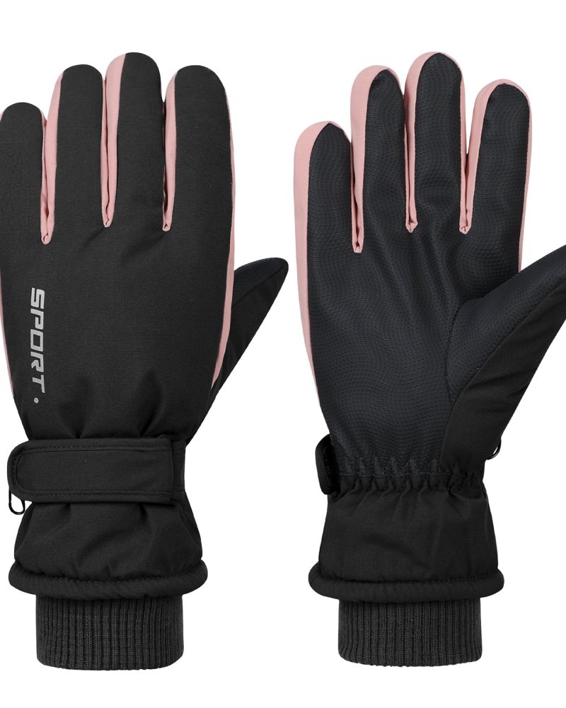 American Trends Winter Gloves Women Waterproof Gloves Windproof Ski Gloves Insulated Cold Weather Black