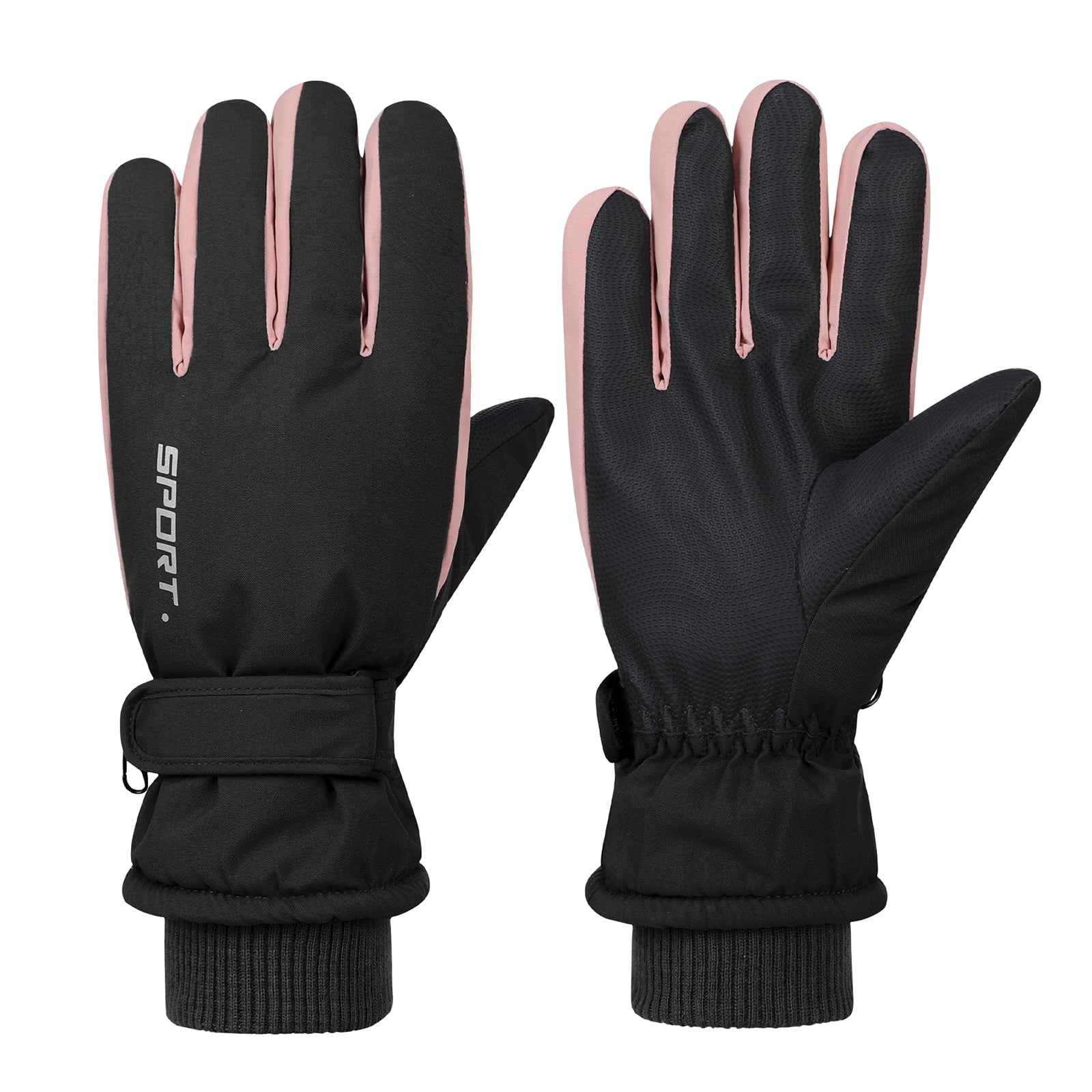 American Trends Winter Gloves Women Waterproof Gloves Windproof Ski Gloves Insulated Cold Weather Black